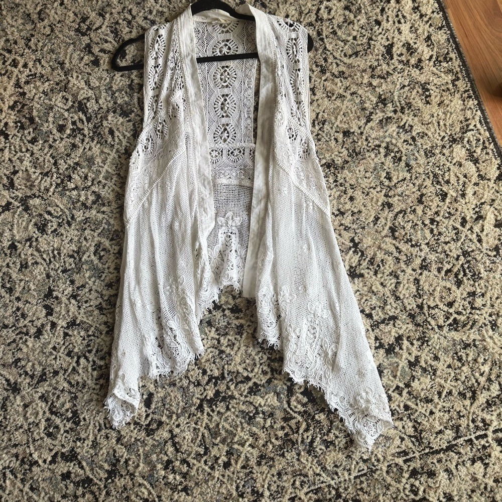 Anthropologie‎ Maeve Womens Small Vest waterfall Unconventional Lace